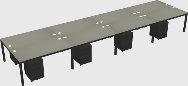 Shared rectangular desk
