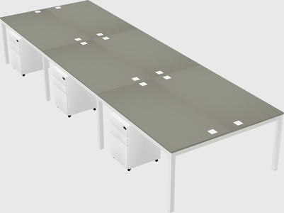 Shared rectangular desk