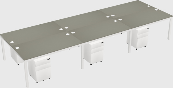 Shared rectangular desk
