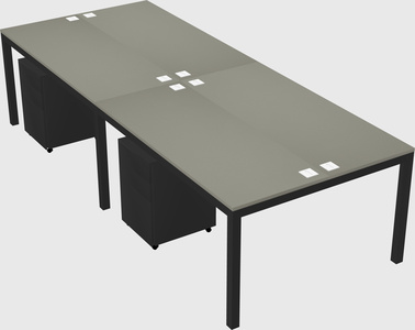 Shared rectangular desk