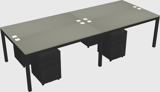 Shared rectangular desk