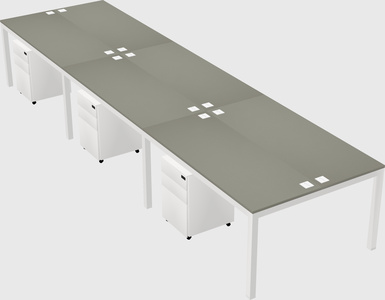 Shared rectangular desk