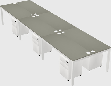 Shared rectangular desk