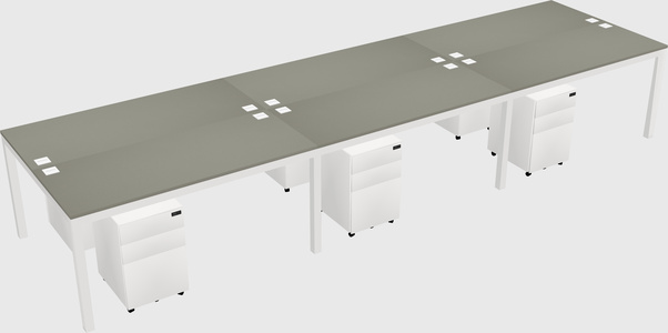 Shared rectangular desk