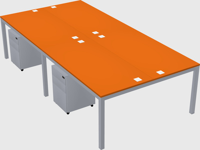 Shared rectangular desk