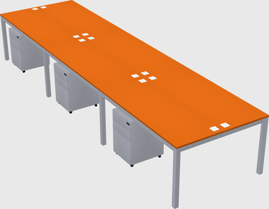 Shared rectangular desk