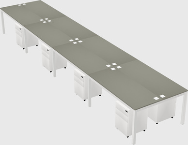 Shared rectangular desk