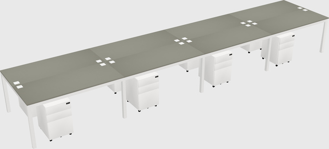 Shared rectangular desk