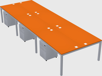 Shared rectangular desk
