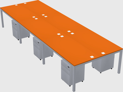 Shared rectangular desk
