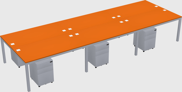 Shared rectangular desk