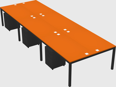 Shared rectangular desk