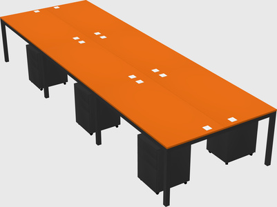 Shared rectangular desk