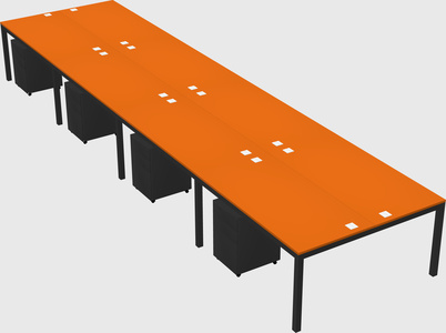 Shared rectangular desk