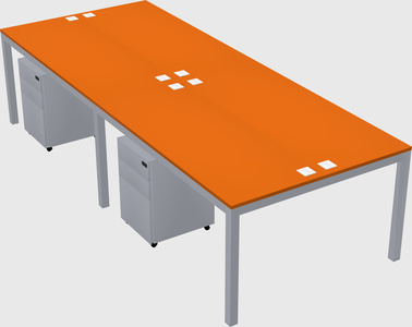 Shared rectangular desk