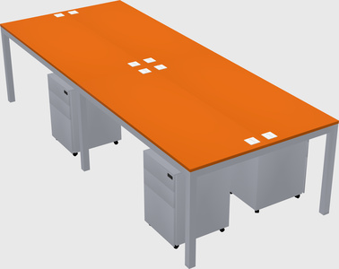 Shared rectangular desk