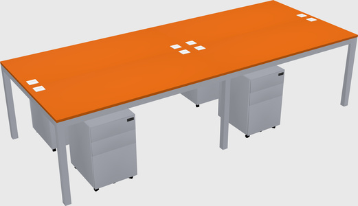 Shared rectangular desk