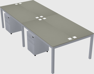 Shared rectangular desk
