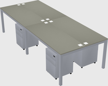 Shared rectangular desk