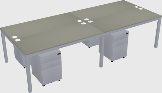 Shared rectangular desk