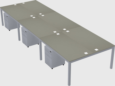 Shared rectangular desk