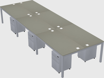Shared rectangular desk