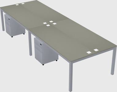 Shared rectangular desk