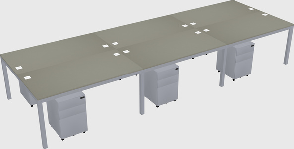 Shared rectangular desk