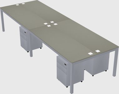 Shared rectangular desk