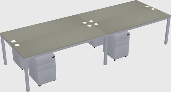 Shared rectangular desk