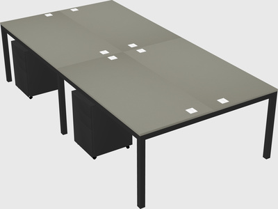 Shared rectangular desk
