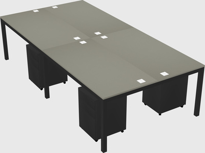 Shared rectangular desk