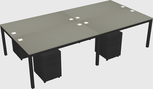Shared rectangular desk