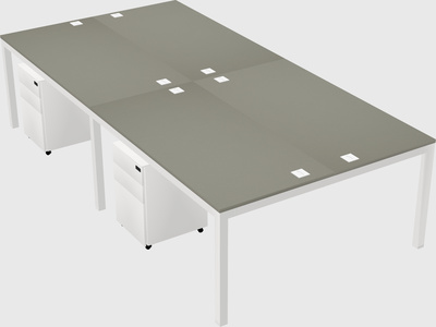 Shared rectangular desk