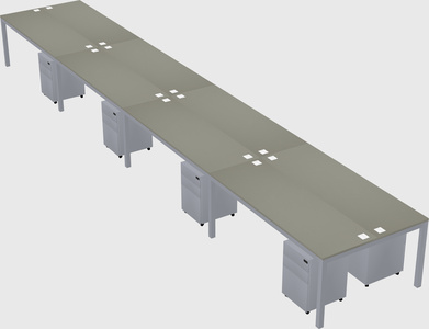 Shared rectangular desk