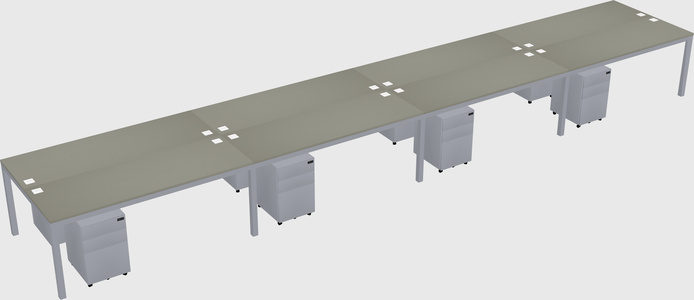 Shared rectangular desk