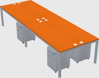 Shared rectangular desk