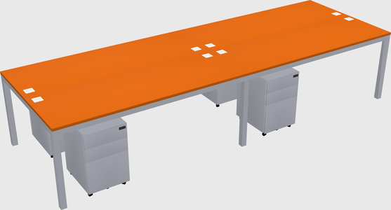Shared rectangular desk