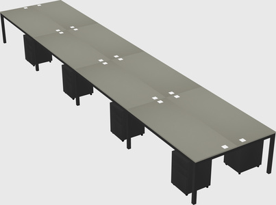 Shared rectangular desk