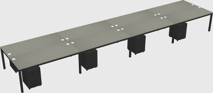 Shared rectangular desk