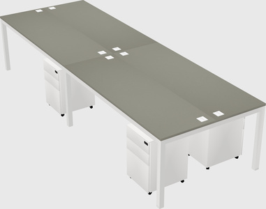 Shared rectangular desk