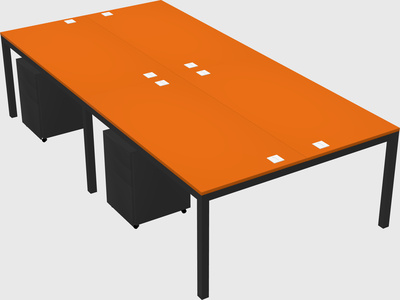 Shared rectangular desk