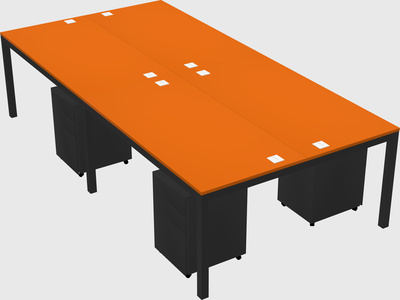 Shared rectangular desk