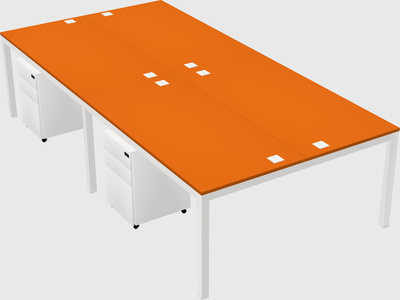 Shared rectangular desk