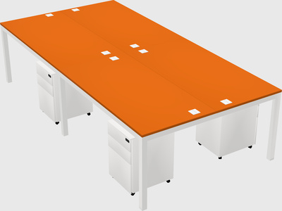 Shared rectangular desk