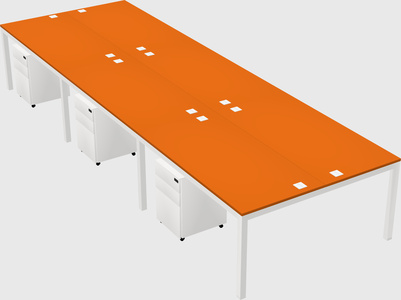 Shared rectangular desk