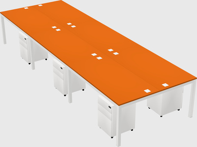 Shared rectangular desk