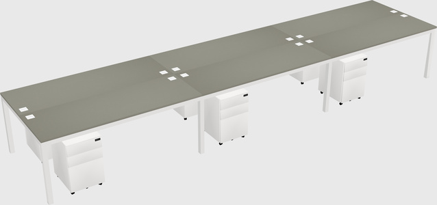 Shared rectangular desk