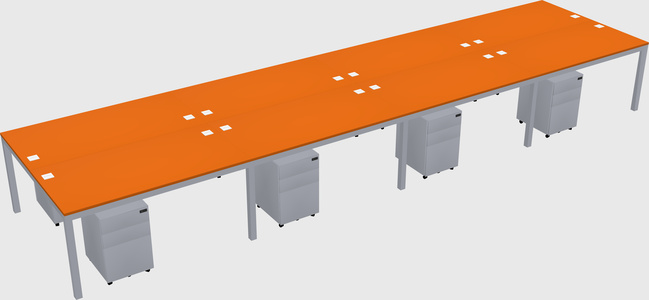 Shared rectangular desk