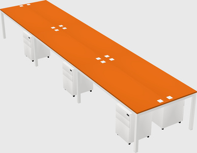 Shared rectangular desk
